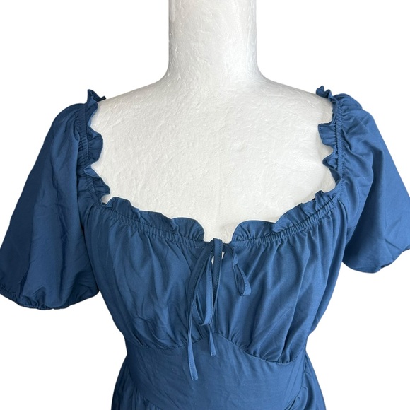 Scarlett Darkness Milkmaid Steampunk Fairy Dress L Smocked Ruffles Victorian - Picture 6 of 16